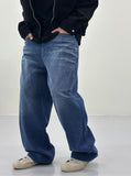 Cat washed corduroy mix denim pants