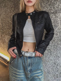 Saika Suede Cropped Rider Jacket