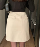 Albina Wool Button Mini Skirt