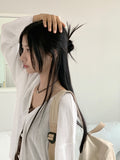 Cello Basic Linen V-neck Long Sleeve Cardigan