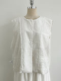 Bena Linen Sleeveless Banding Pants Set