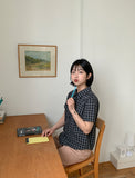 Mameli Check Crop Short Sleeve Shirt