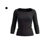 [ EEUN MADE ] Soft Boat Neck Sleeve Three Quarter