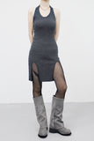 Infio Strap Cardigan + Halter Sleeveless One Piece Set