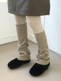 Monbel Layered Shirring Ribbed Leg Warmer Leggings