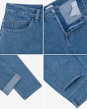 Lantic Semi-Wide Denim Pants