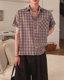 Heave Burgundy Check Short Sleeve Shirt