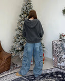 Kens zipper cargo denim pants