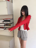 Oldin Spring Punching Long Sleeve Cardigan