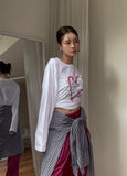 Heart point lettering cotton long sleeves