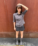 Nimu Stripe Pattern Belt Short Skirt Pants