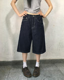 Doppin Incision Adjust Washing Denim Bermuda Pants
