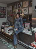 Chike Unbalanced Cropped Denim Jacket