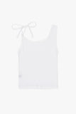 Unbalanced shoulder linen sleeveless top