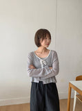 Mimol Summer Color Ribbon Bolero Cardigan