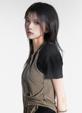 Noah Shirring Layered Sleeveless