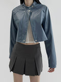 Charit Cropped Leather Jacket