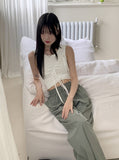 Hino Balletcore Eyelet Ribbon Cropped Sleeveless