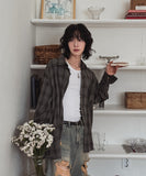 Chillin Cotton Overfit Check Shirt
