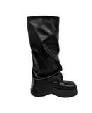 6cm Fold Wrinkle Platform Sole Long Boots