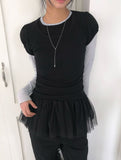 Natin Tencel Puff Shirring Short Sleeve T-shirt