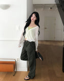Dearly See-through Deep V-neck Cardigan