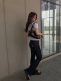 Cuba Stud Buckle Leather Shoulder Bag