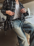 Grain check shirt