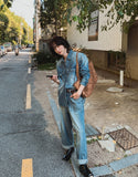 Flood cat brush western denim pants