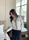 Thiel Rose Color Matching Knit Cardigan
