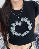 Harni Boucle Embroidery Crop Tee