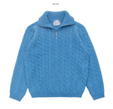 Pilon Cash Half Zip Up Knit