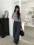 [A/M]Miran Nylon String Pintuck Wide Pants