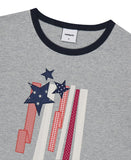 FLAG APPLIQUE RINGER CROP TEE