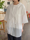 [unisex] Melter Summer Nylon Hood Short Sleeve Shirt