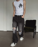 Pio Damaged Washed Denim Pants