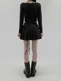 40% wool) Lant strap mini skirt