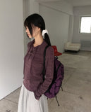 Letil Hippie Velvet Bokashi Eyelet Collar T-Shirt