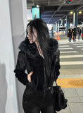 Made Routine Velvet Fur Hood Zip-Up