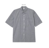 Stripe overfit incised shirt