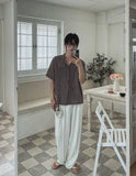 Edith Linen Half Shirt