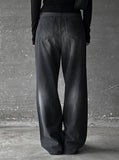 Strap Grayish Denim Pants