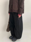 Billet Buckle Stitch Curved Balloon Pants