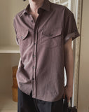 Jay Stripe Roll Up Short Sleeve Shirt