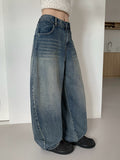 Sone Vintage Washing Wide Denim Pants