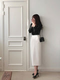 Delo Shirring Unbalanced Drape Knit