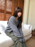 Hian Crop Round Knit Cardigan