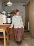 Bodel Frill Lace Banding Long Skirt