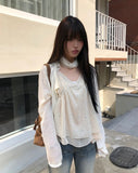 Fan-on Pendant Round Knit Crop Cardigan