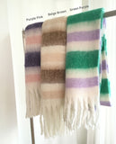 Sand Cashmere Stripe Muffler Scarf